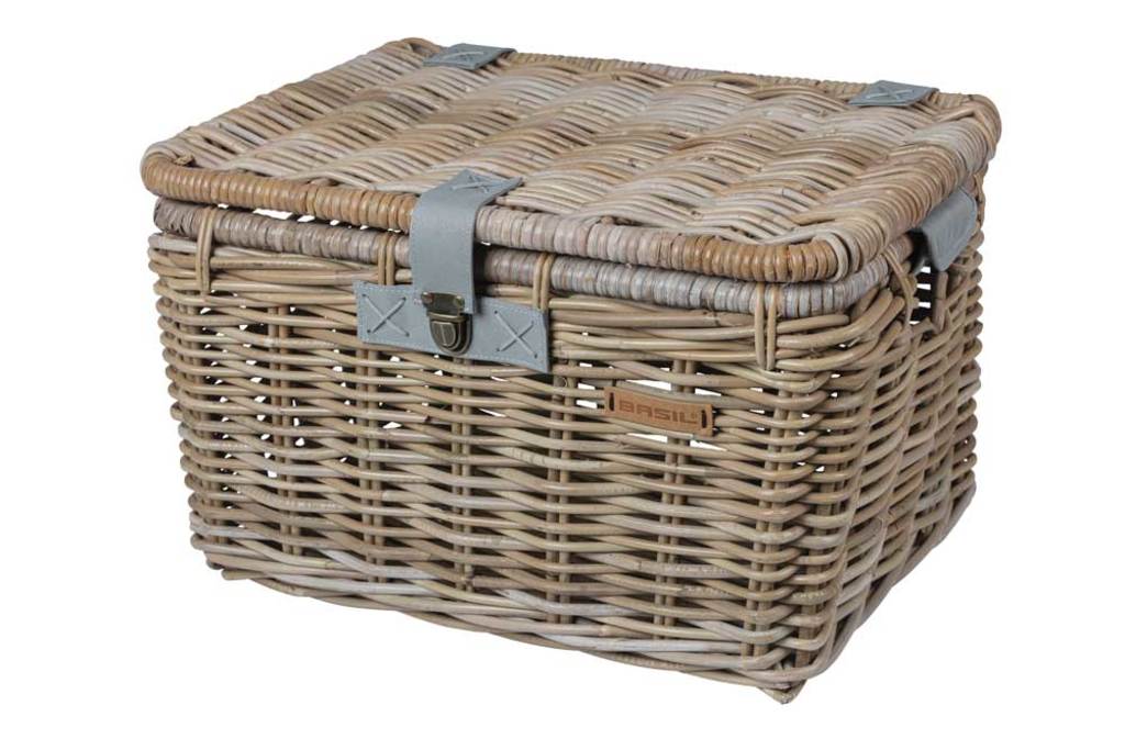 Mand - Basil - Denton L - Grijs - Met Deksel Voorop - 46 Liter Mand - Basil - Denton L - Grijs - Met Deksel Voorop - 46 Liter